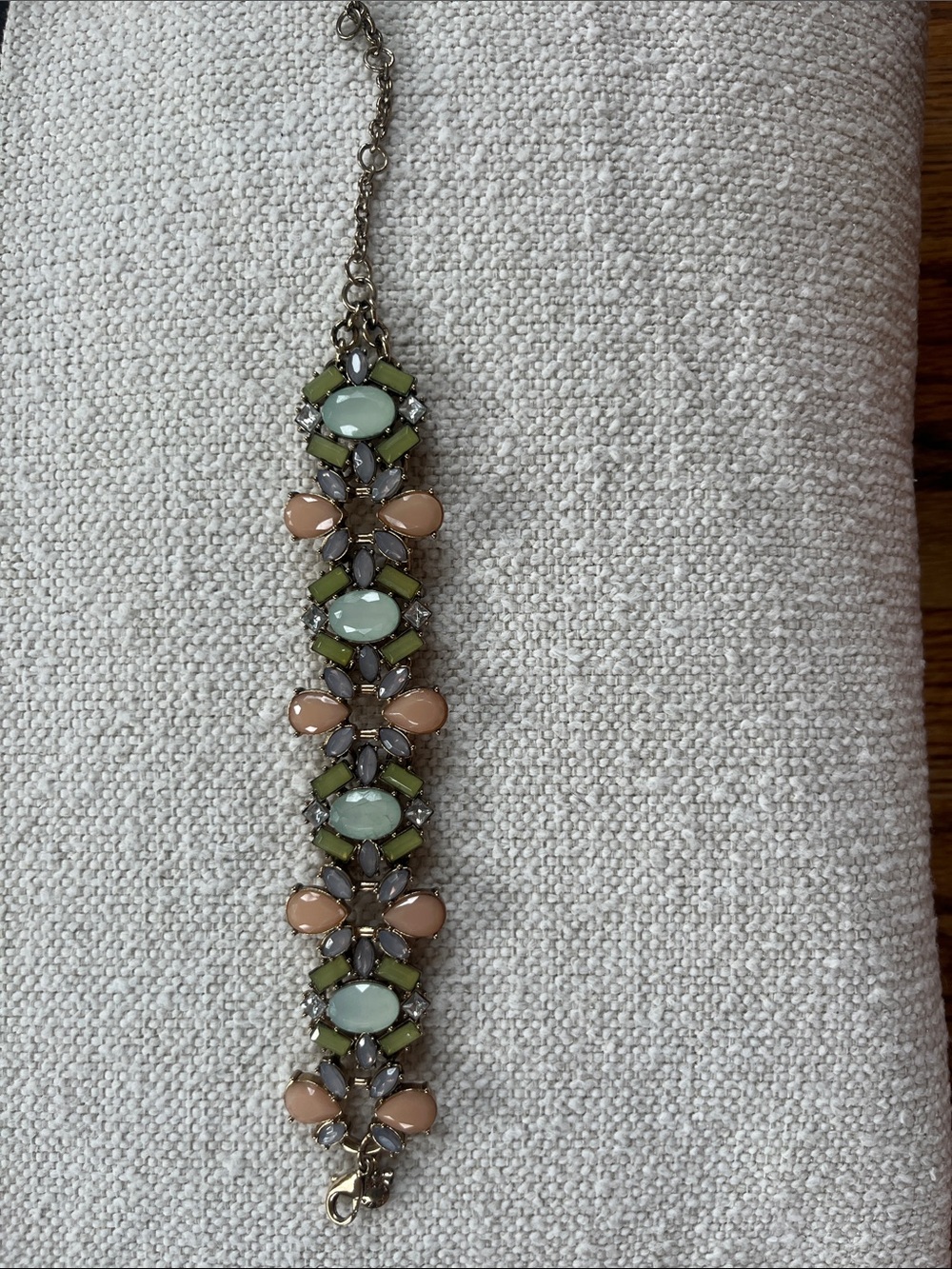 J. Crew Pastel Mint, Peach & Sage Statement Bracelet - Picture 2 of 3